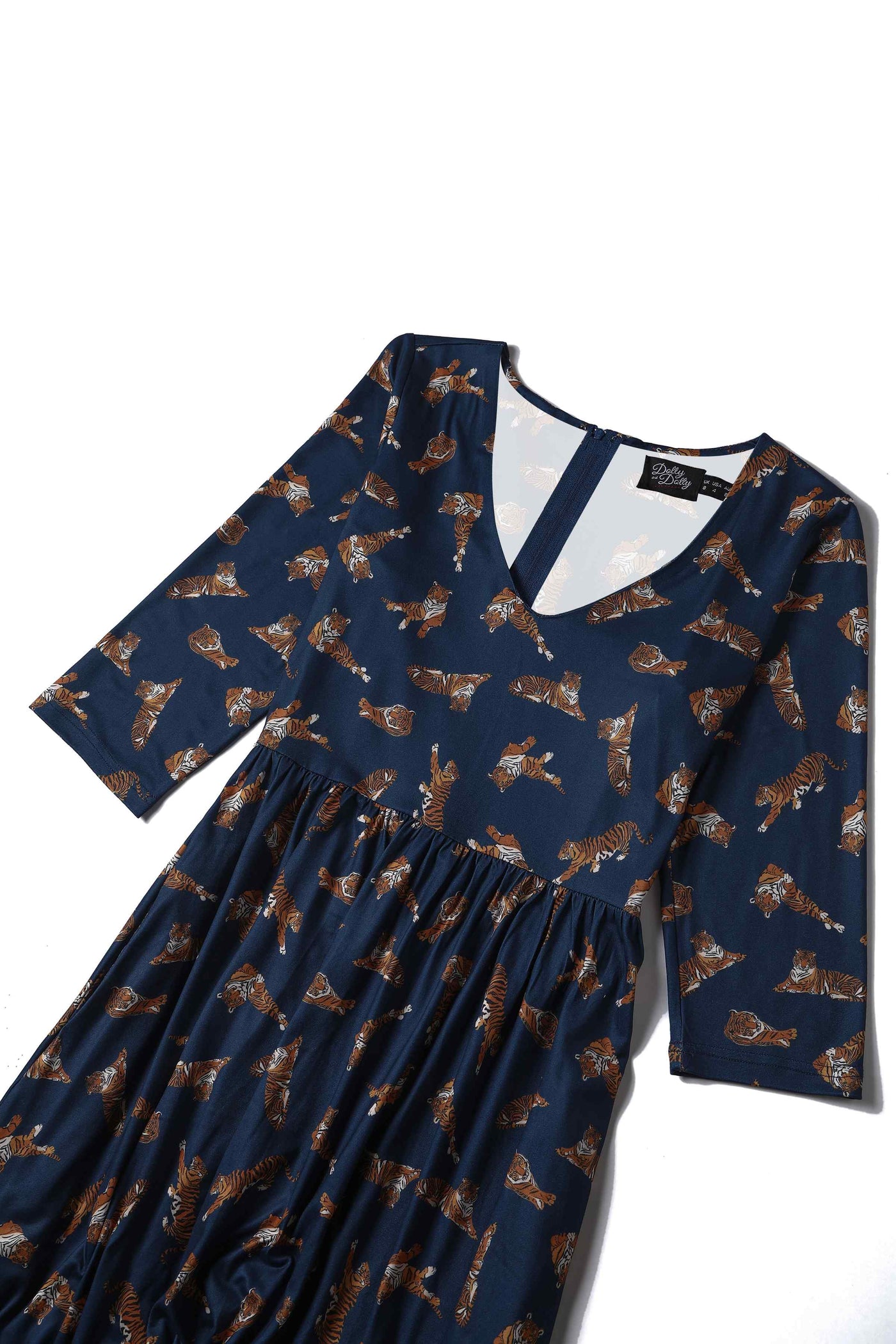 Navy Blue Tiger Print Dress