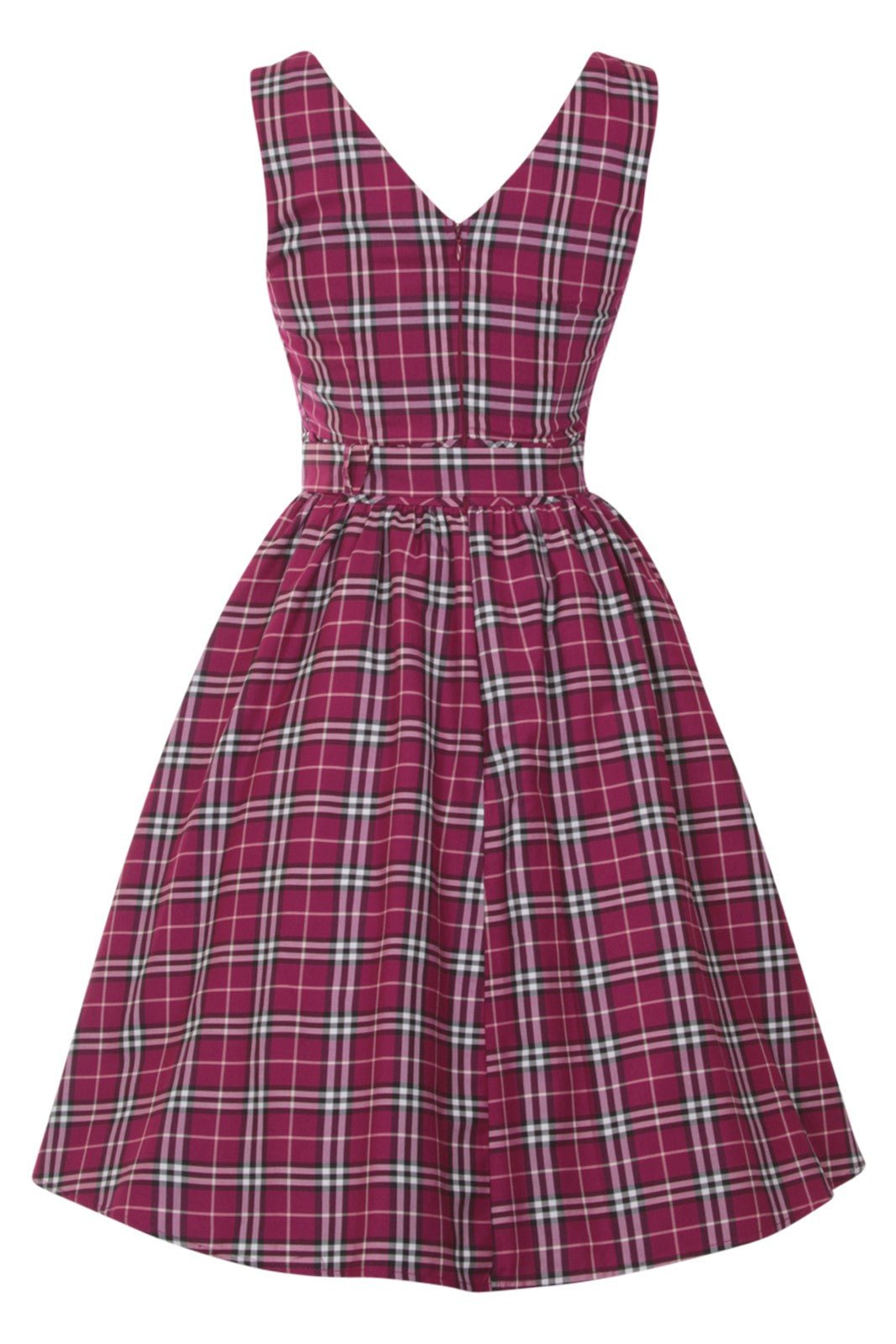 V-neck Vintage Inspired Swing Dress in Purple