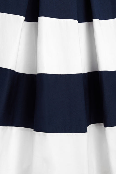 Striped 50s Swing Dress in Navy and White