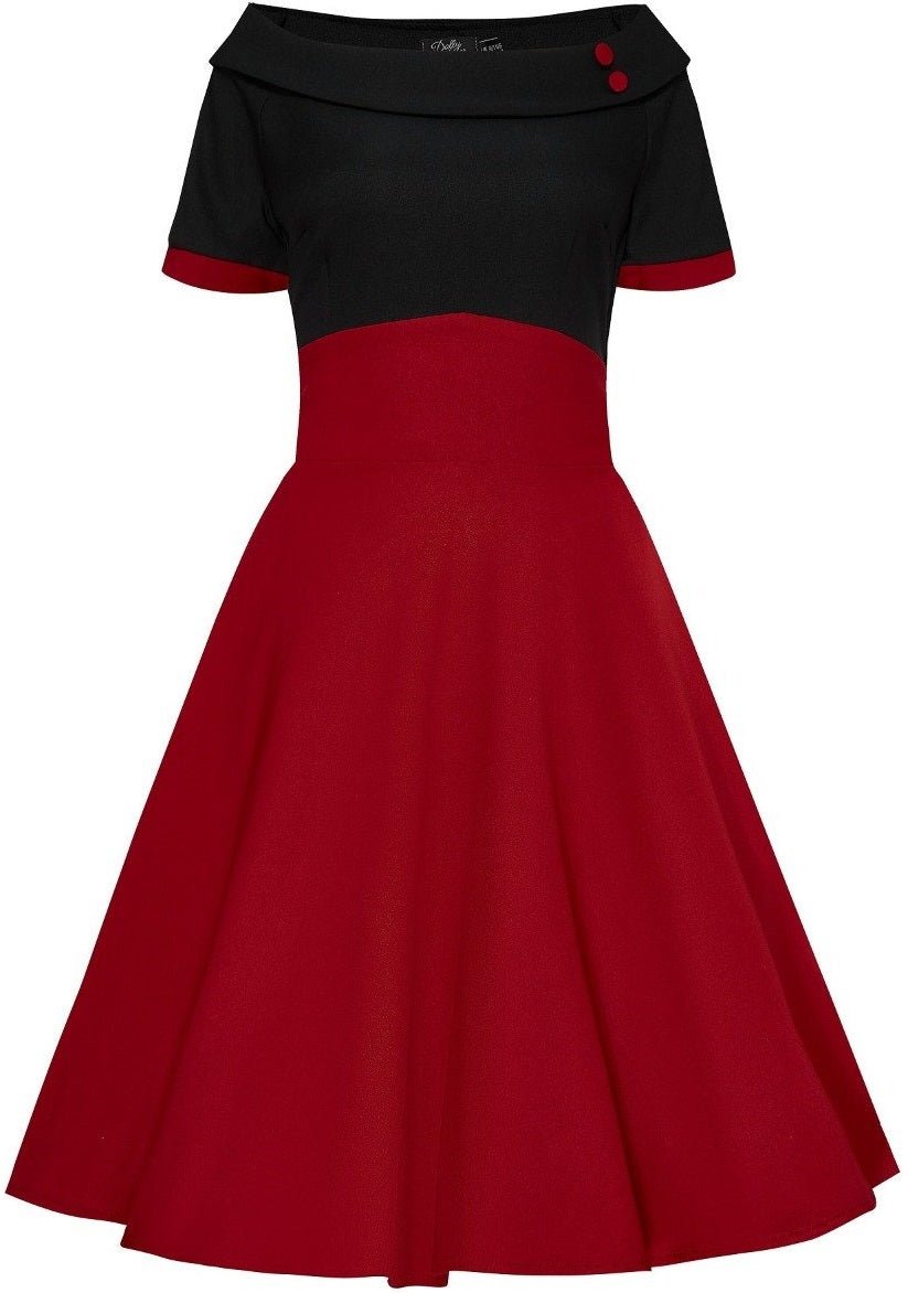Full Circle Swing Dress - Black & Burgundy Red SuccessActive