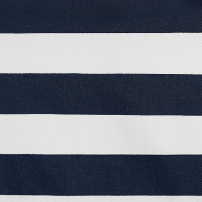 Navy blue and white striped fabric swatch