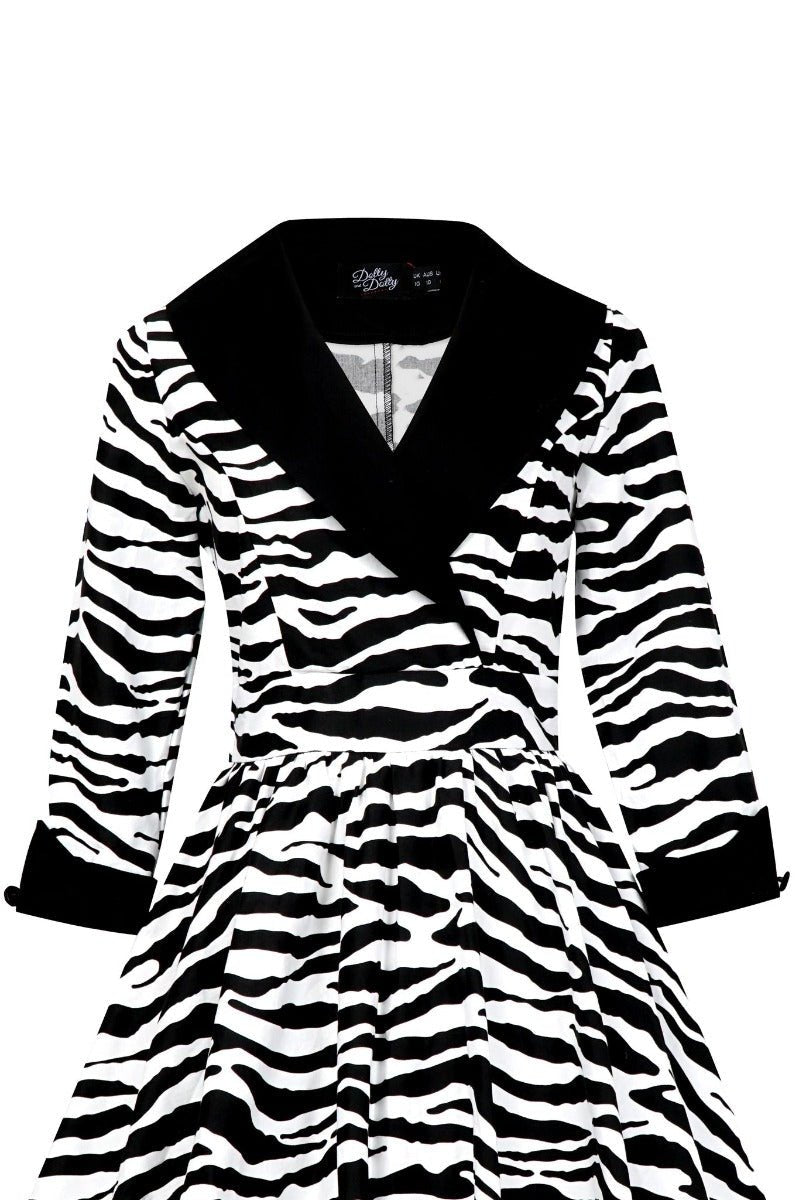 Tiffany 50's Black/White Zebra Print Coat Dress