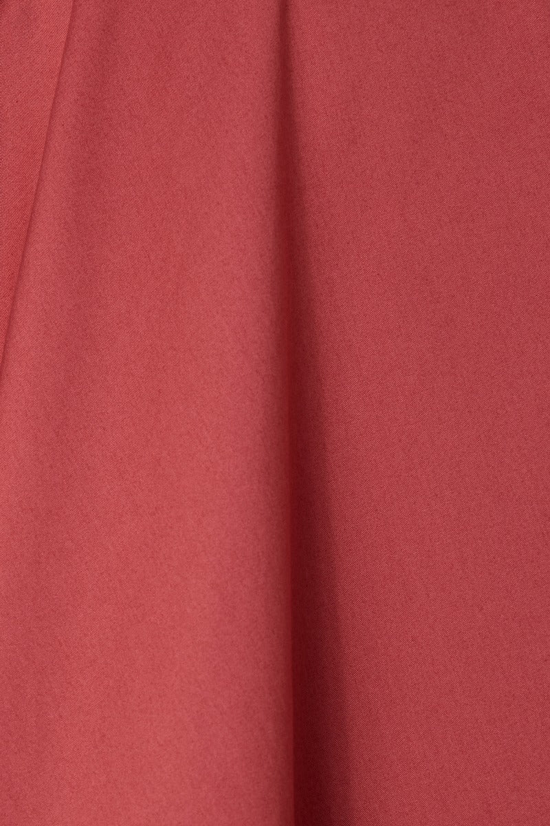 Shirley High Waist Full Circle Plain Skirt in Burnt Orange Chili