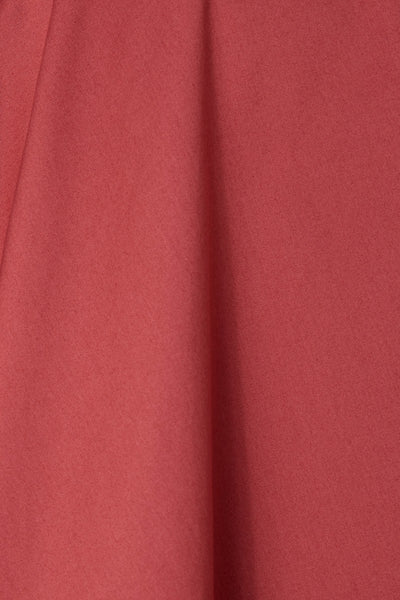 Shirley High Waist Full Circle Plain Skirt in Burnt Orange Chili