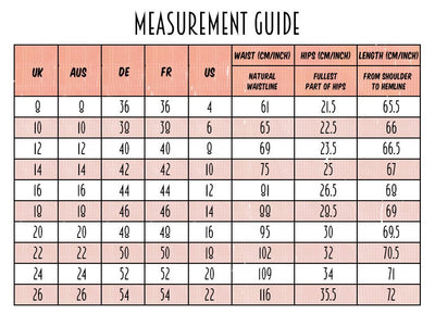 measurement guide for dolly and dotty clothing