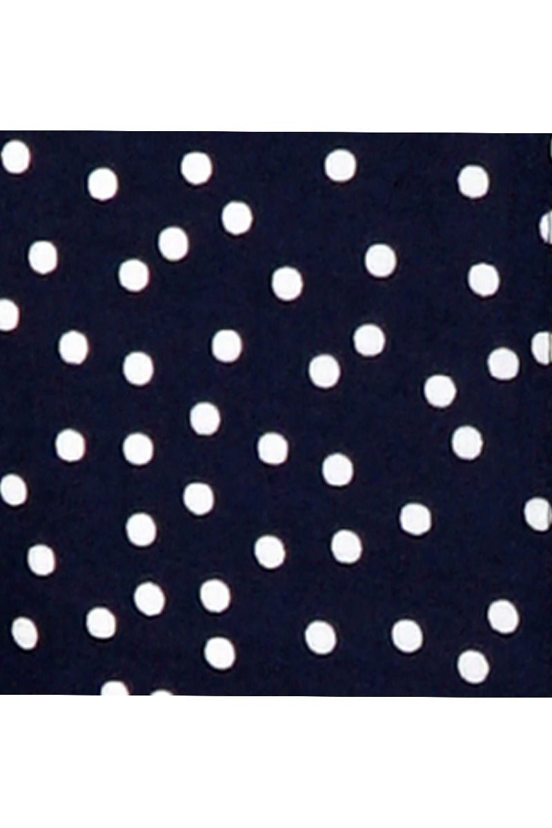 Sonia Floaty Day Dress in Navy & White Polka Dots
