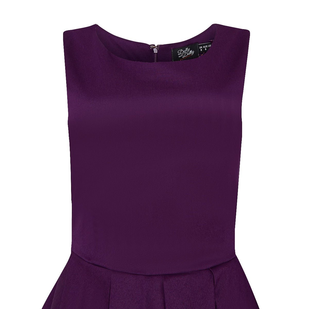 Lola Stylish 50's Retro Swing Dress With Pockets in Purple