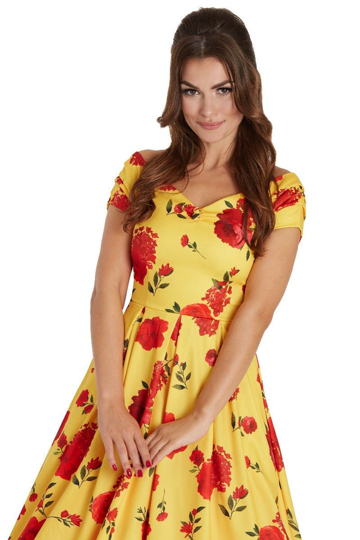 open lace back dress Sassafras Women Yellow Floral Side Cut Out Mini Dress XL / Yellow