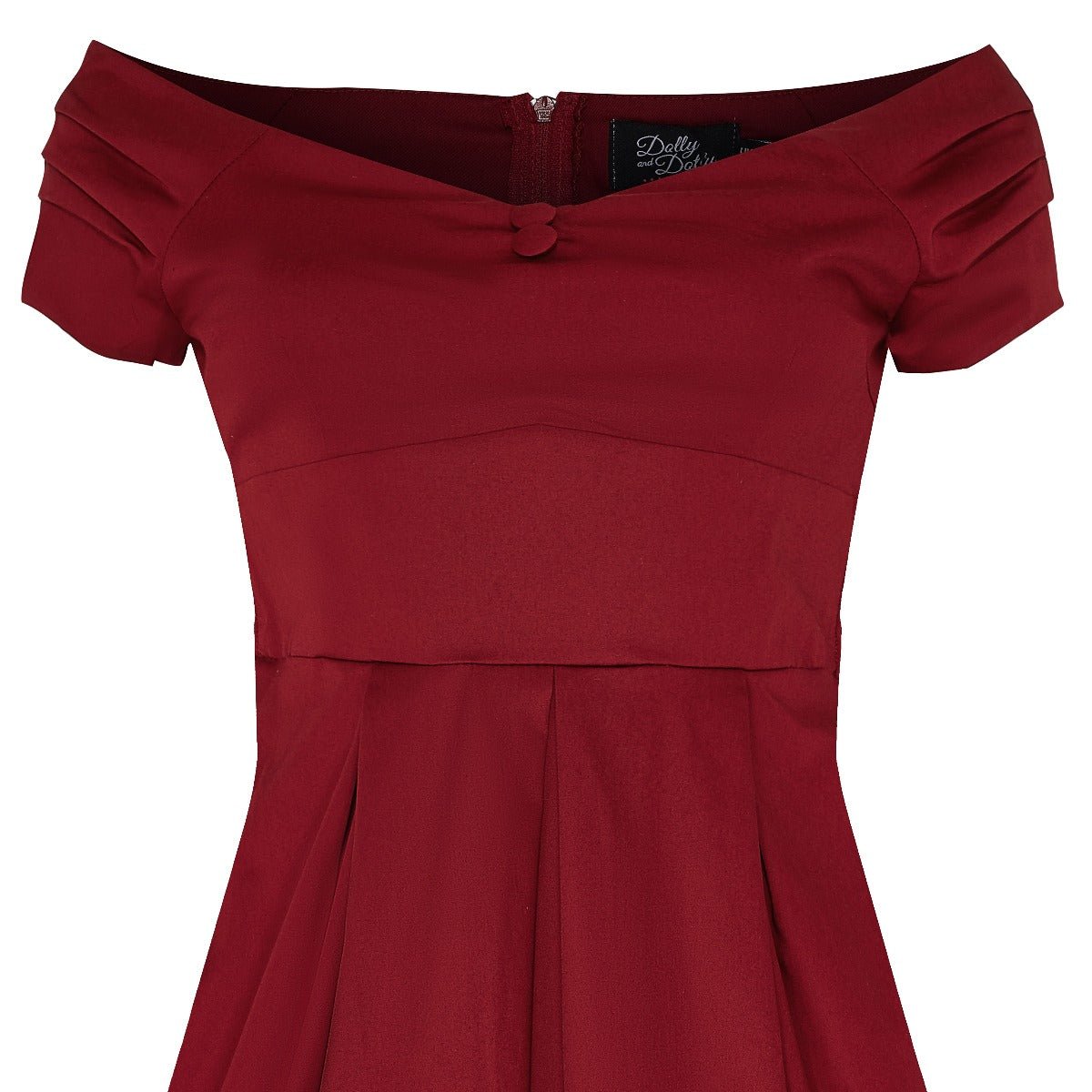 Lily Off Shoulder 50s  Evening Dress in Burgundy Red