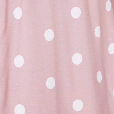 Janice V-Neck Sleeved Tea Dress in Pink Polka Dot Print
