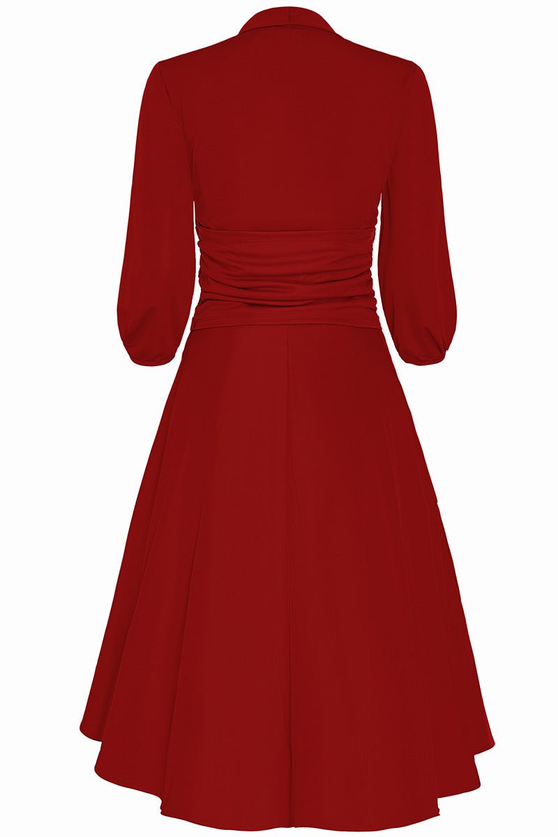 Sandra Vintage  Stretchy Red Bow Tie Dress