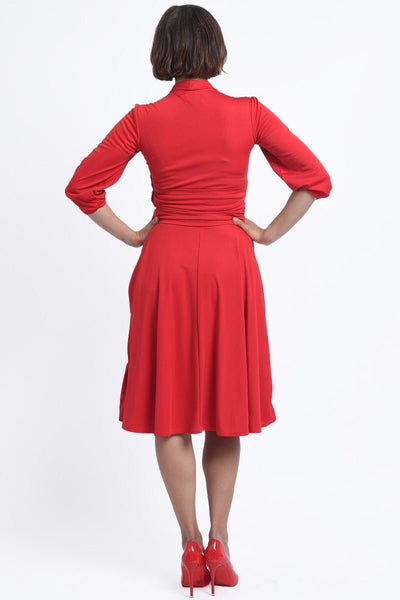 Sandra Vintage  Stretchy Red Bow Tie Dress