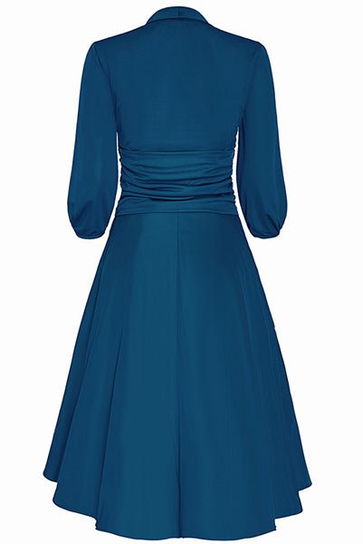 Sandra Vintage  Stretchy Blue Bow Tie Dress