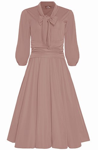 Sandra Vintage  Stretchy Pale Pink Bow Tie Dress