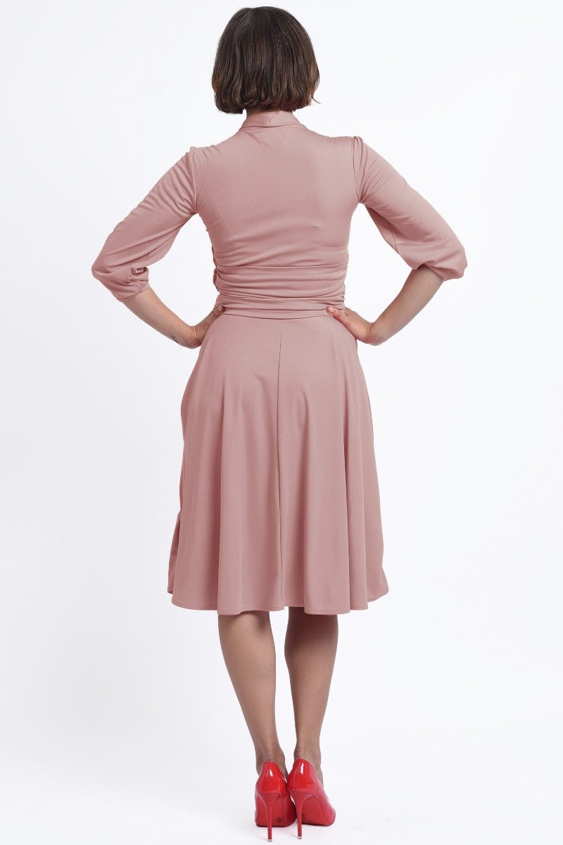 Sandra Vintage  Stretchy Pale Pink Bow Tie Dress
