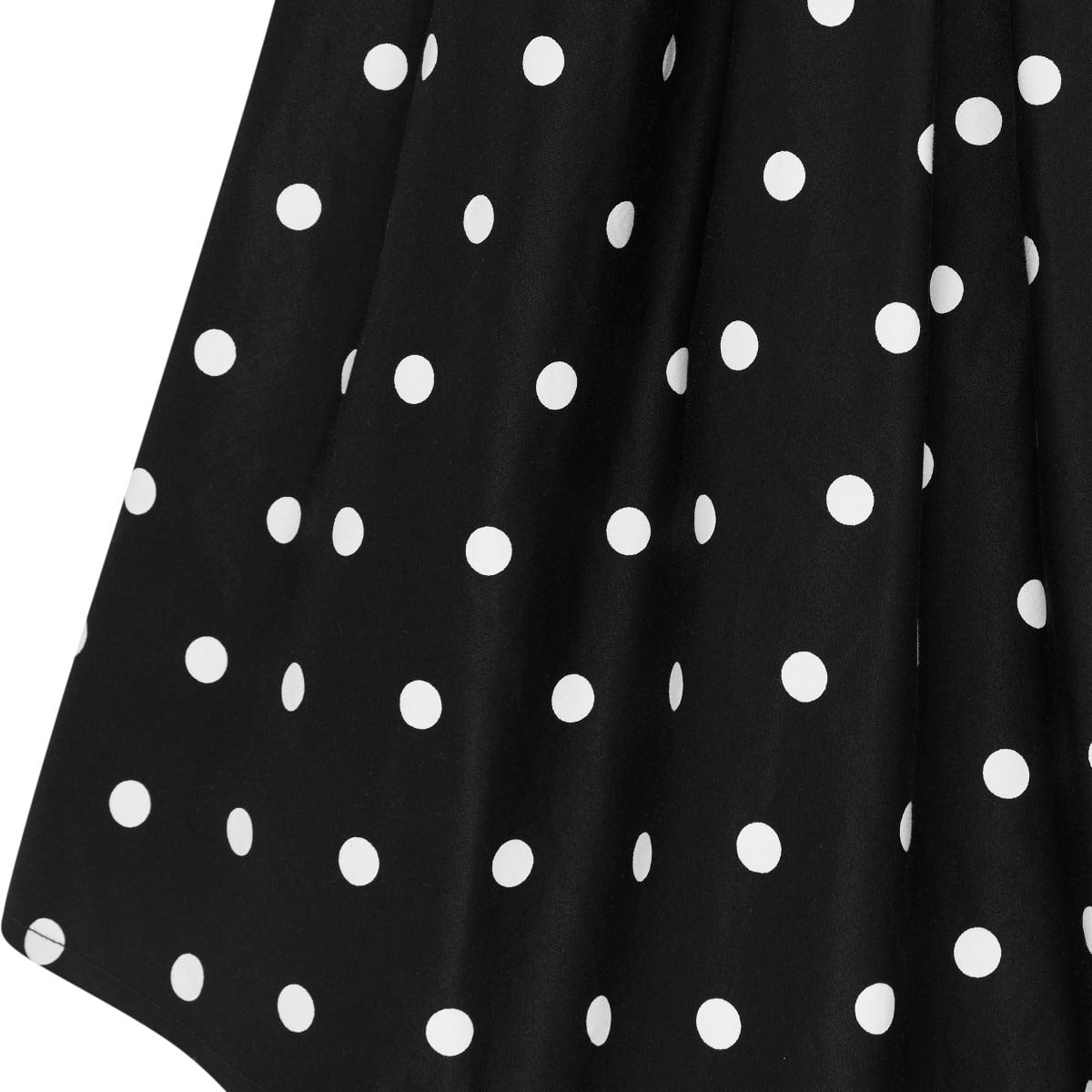 Amanda Scoop Neck 1.7cm Polka Dot Swing Dress in Black & White