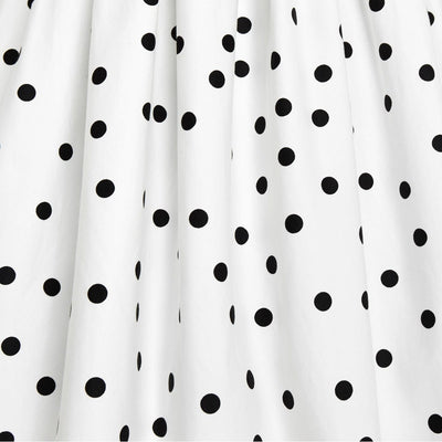 Amanda Scoop Neck Polka Dot Swing Dress in White-Black