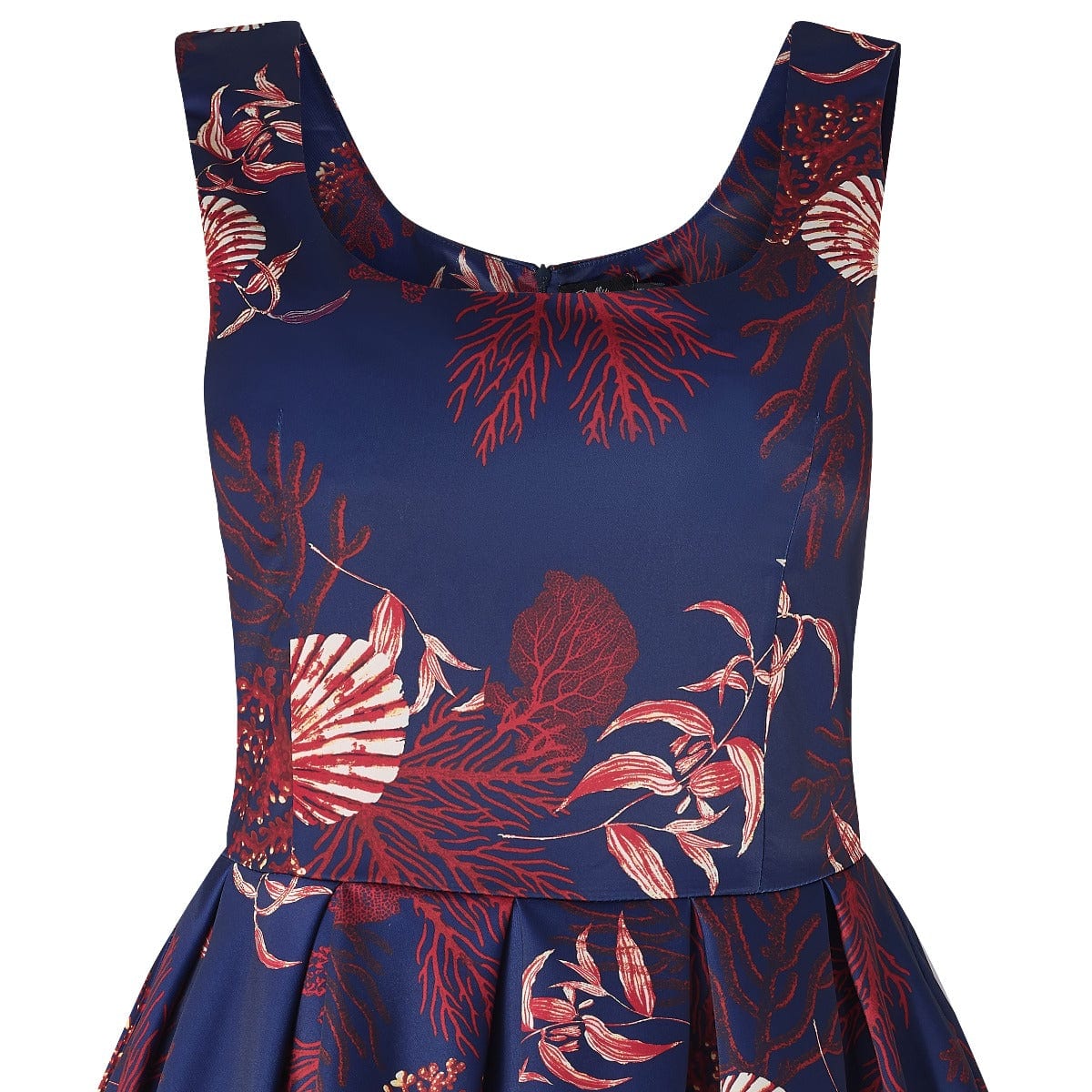 Amanda Scoop Neckline Dress Underwater Print Pink & Blue