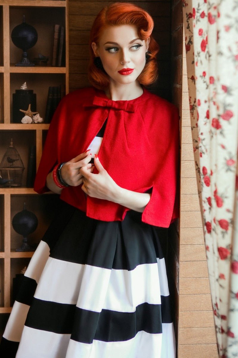 Woman's Striped Two Tone Dress in Black/White