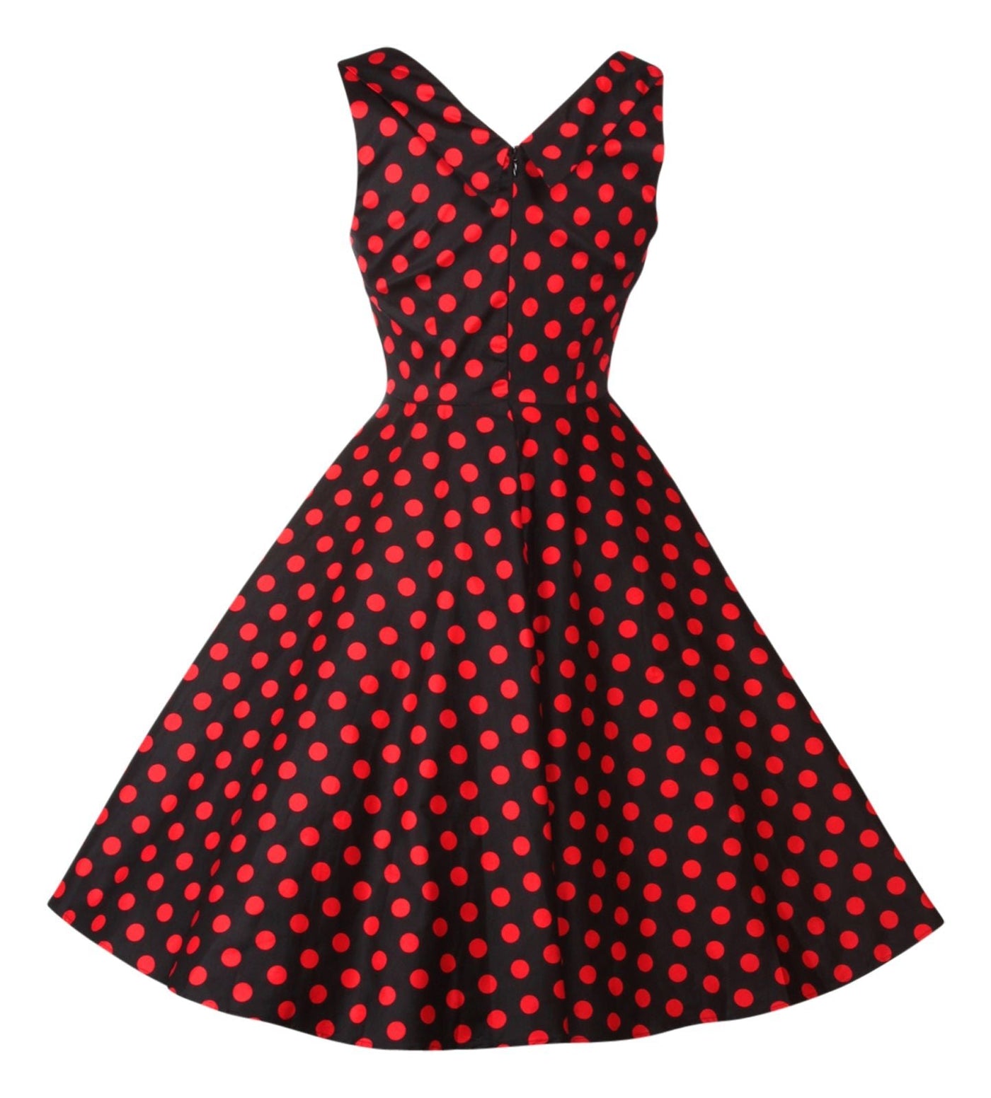 Grace Vintage Glamorous Swing Dress in Black Red Polka Dots