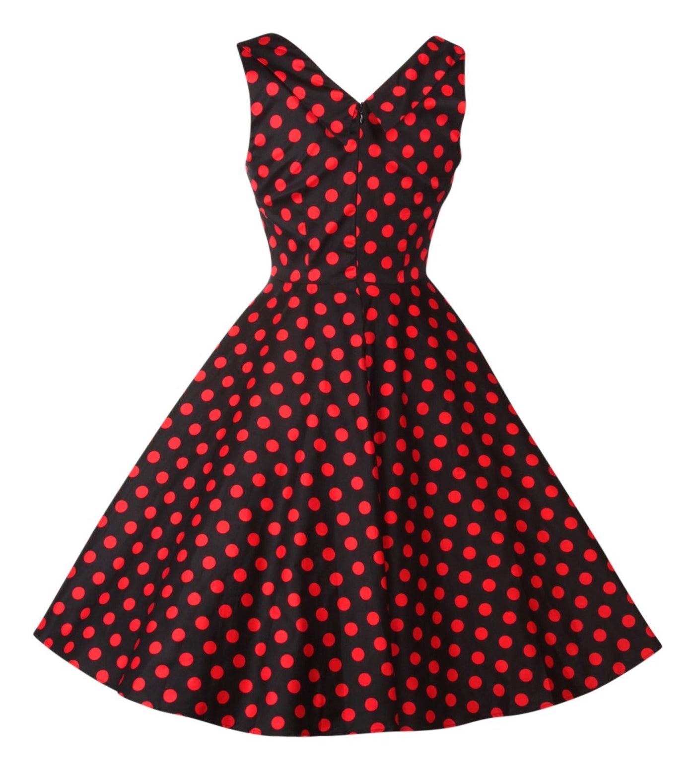 Vintage Style Polka Dress in Black-Red