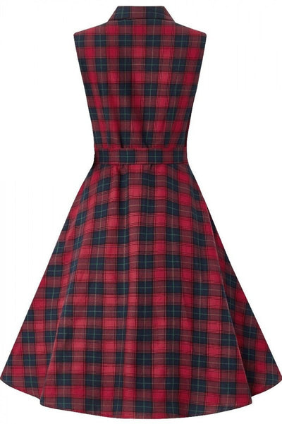 Retro Swing Shirt Dress in Red Tartan