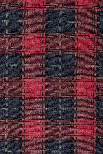 Red and blue check tartan print