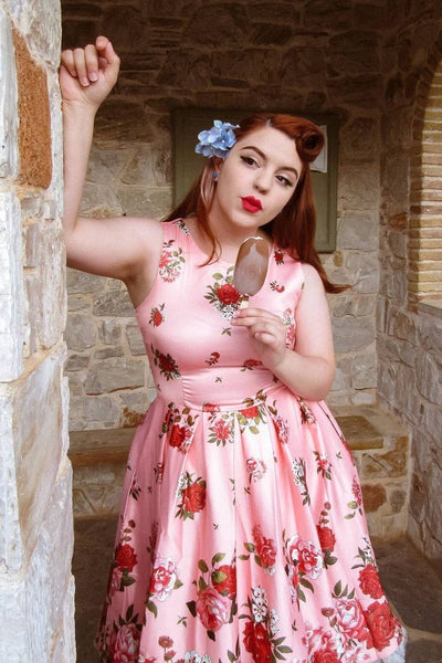 Annie Raising Flowers Swing Dress in Pink lifestyle picture