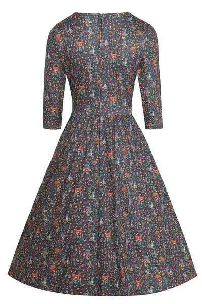 Back View of Whimsical Woodland Long Sleeved Dress
