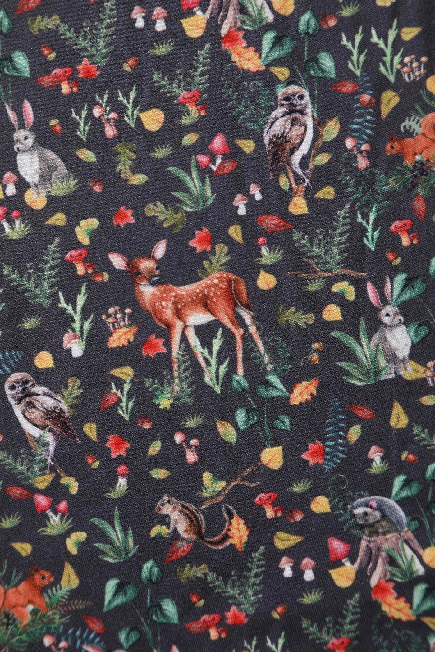 Close up View of Whimsical Woodland Long Sleeved Dress