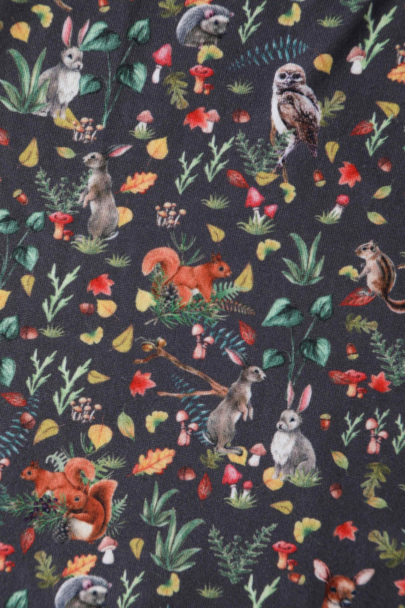 Close up View of Whimsical Woodland Long Sleeved Dress