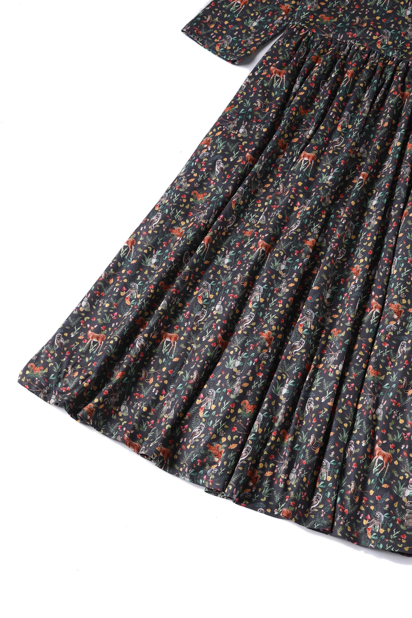 Close up View of Whimsical Woodland Long Sleeved Dress