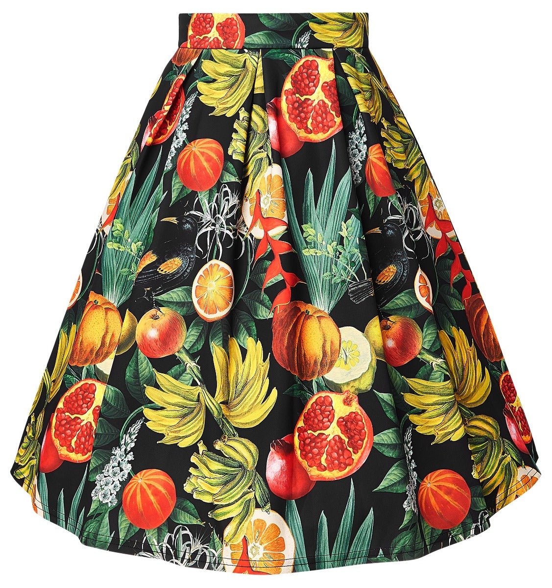 Carolyn Box Pleat Skirt in Tropical Fruits Print - Dolly and Dotty