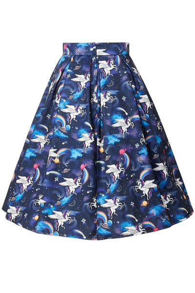 Carolyn Box Pleated Unicorn Print Skirt