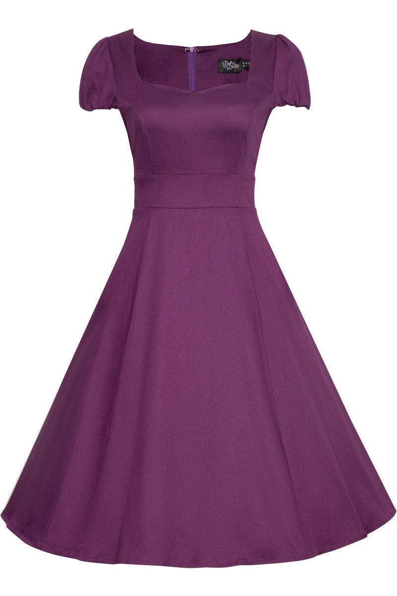 fitted lace wedding dress RESERVED Vintage 1950s Purple Velvet Dress (As Is) – ALEXANDRA-KING main image 1