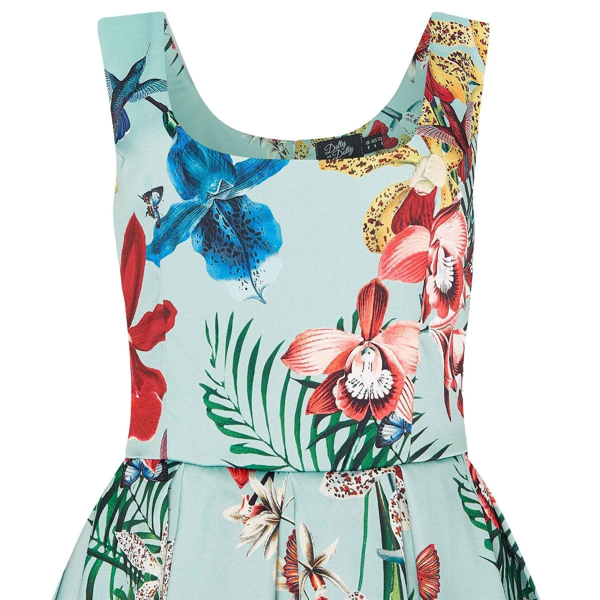 Woman's Mint Tropical Swing Dress