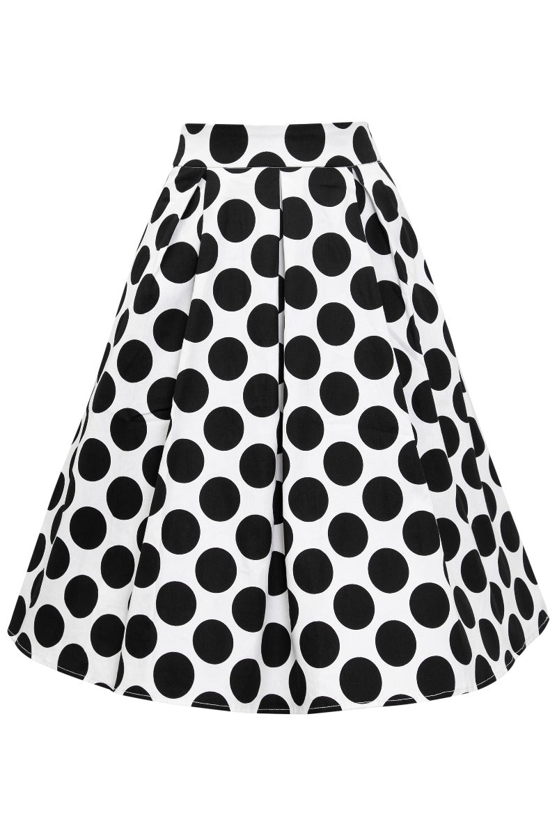 Woman's Monochrome Polka Dot Swing Skirt 