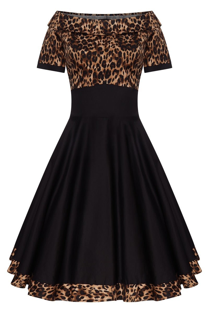 Leopard Print Henley Swing Pocket Dress main image 0