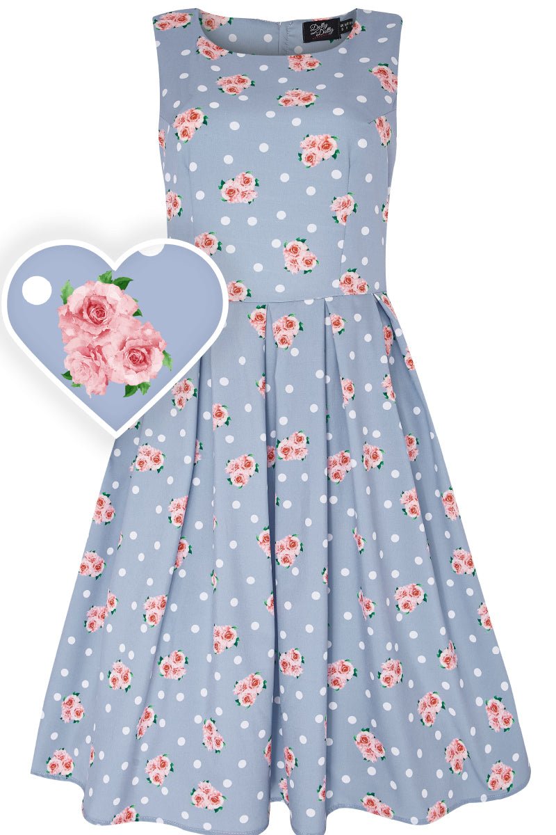 Women's Baby Blue Floral Swing Dress