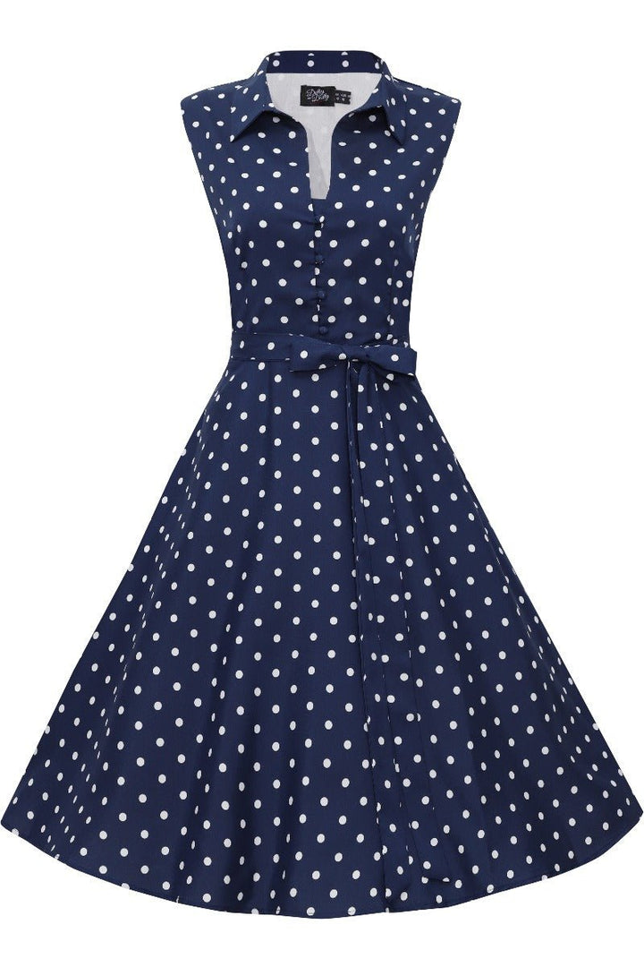 Poppy Blue Polka Dot Shirt Dress 8