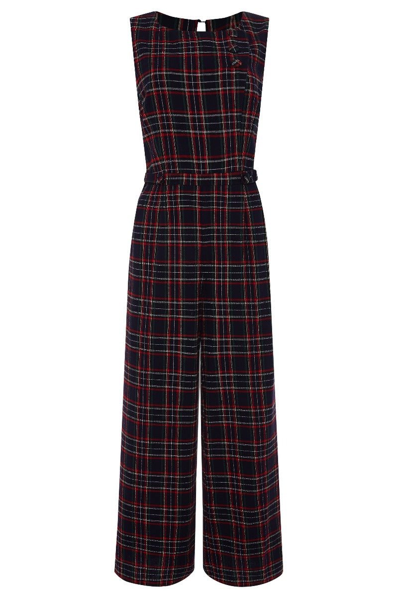 Sylvia Blue Tartan Jumpsuit 8