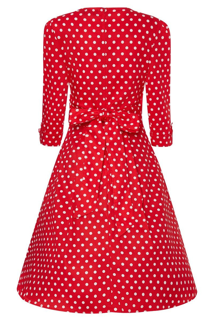 Women's Red Polka Dot Swing Dress