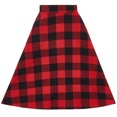 Women's Red Tartan Swing Skirt