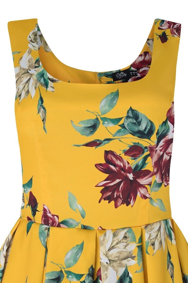 Yellow Floral Swing Dress